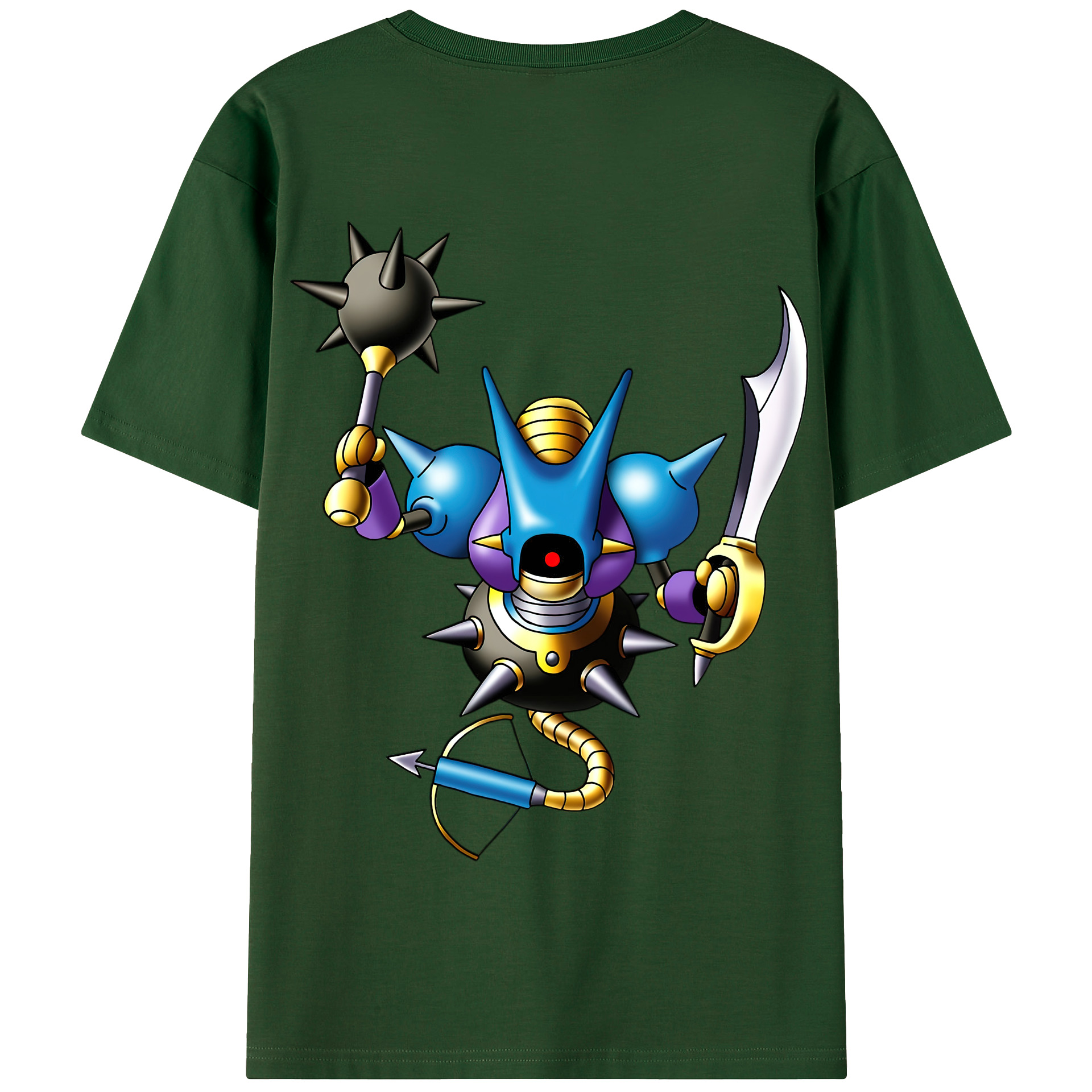 （画像用） ドラゴンクエスト Doragon Kuesuto Dragon Quest 綿100％半袖Tシャツ（背面プリント）